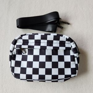 NWOT Checkered Black and White Crossbody Bag